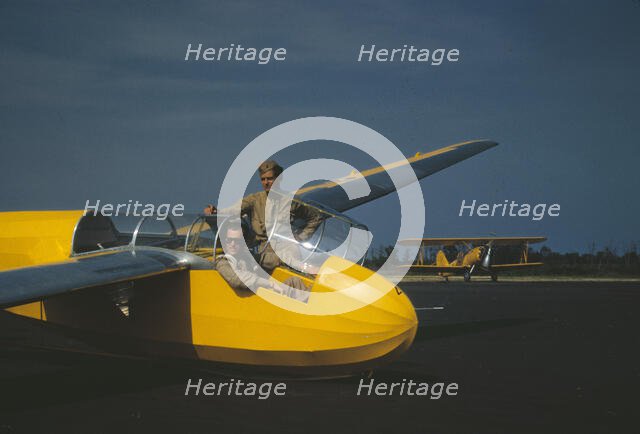 Marine lieutenant, glider pilot in training, ready for...at Page Field, Parris Island, S.C. , 1942. Creator: Alfred T Palmer.