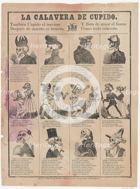 Cupid's Skeleton, ca. 1900-1910., ca. 1900-1910. Creator: José Guadalupe Posada.