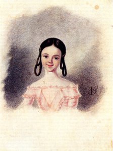 Portrait of Sofia Muravyova, daughter of Decembrist Nikita Muravyov, 1833-1835. Artist: Bestuzhev, Nikolai Alexandrovich (1791-1855)