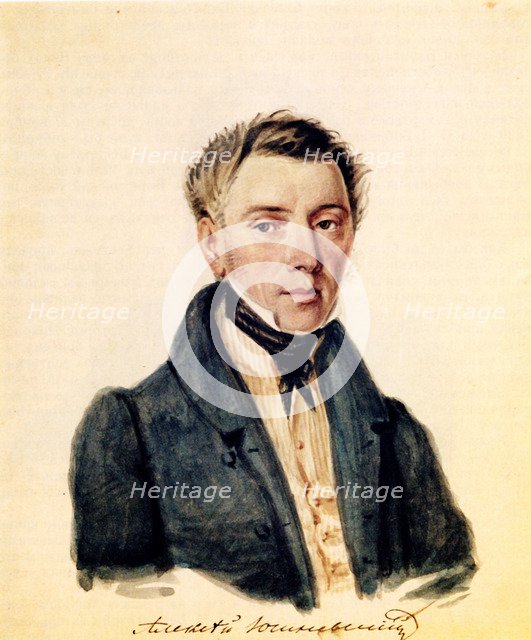 Portrait of Decembrist Alexander Yushnevsky (1786-1844), 1839. Artist: Bestuzhev, Nikolai Alexandrovich (1791-1855)