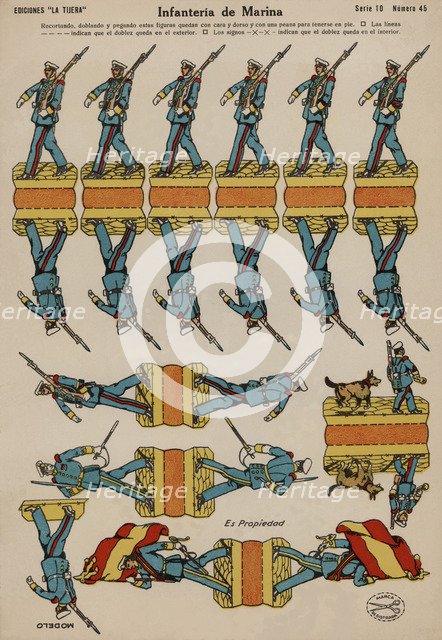 Children cut-out 'Infantería de Marina' (Marine), by la Tijera publishers, 1940.