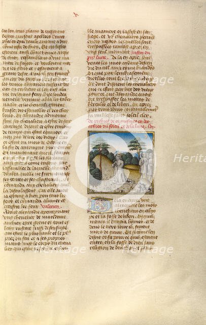 Alexander the Great Consulting the Oracle of the Tree; Miroir Historial, about 1475. Creator: Unknown.