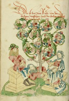 The Tree of Jesse; Barlaam und Josaphat, 1469. Creators: Hans Schilling, Diebolt Lauber.