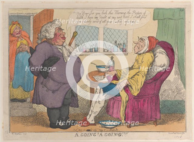 A Going! A Going!!!, [1809], reissued 1813., [1809], reissued 1813. Creator: Thomas Rowlandson.