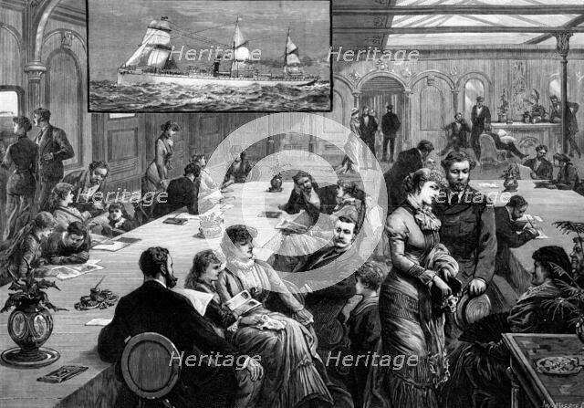 Saloon of the steam-ship Quetta, 1881. Creator: W. I. Mosses.