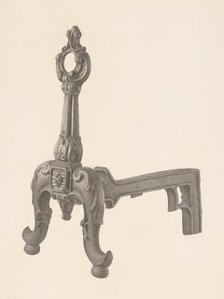 Andiron (one of pair), c. 1941. Creator: Milton Grubstein.