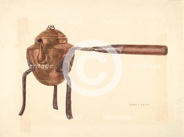 Bishop Hill: Coffee Pot, c. 1938. Creator: Hardin Walsh.