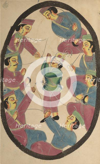 Seven Heroes or Warriors Killing Abhimanya, Son of Arjuna, 1800s. Creator: Unknown.