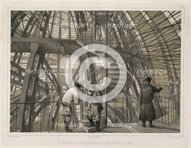 Metal construction inside of the cathedral (From: The Construction of the Saint Isaac's Cathedral), 1845. Artist: Montferrand, Auguste, de (1786-1858)