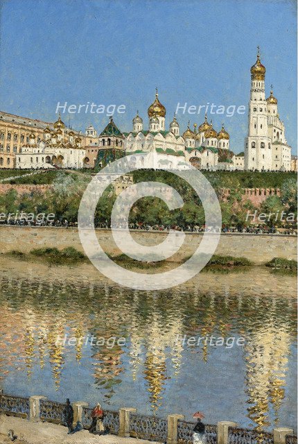 View of the Moscow Kremlin. Artist: Vereshchagin, Vasili Vasilyevich (1842-1904)