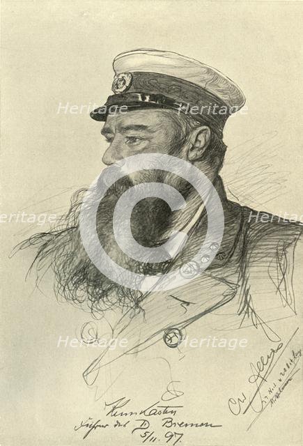 The captain of the 'Bremen', 1898.  Creator: Christian Wilhelm Allers.