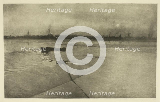 The Last of the Ebb-Great Yarmouth from Breydon, 1887. Creator: Peter Henry Emerson.