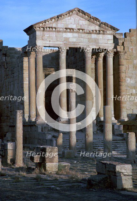 Capitoline temple in the forum of Sufetula, c.1st century. Artist: Unknown