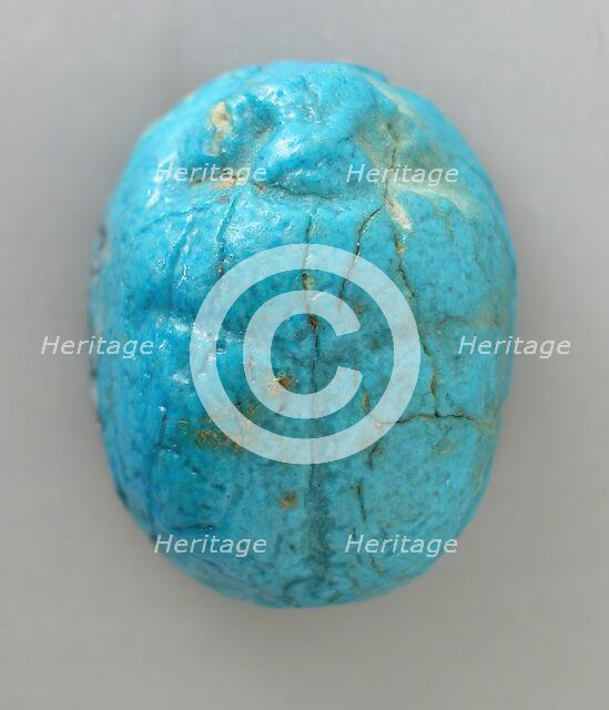 Faience Scarab with Name of Queen Tiy, Reign of Amenhotep III to Akhenaten (1410-1355 BCE). Creator: Unknown.