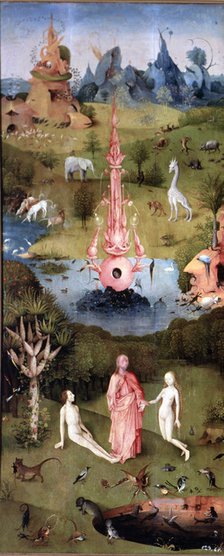Earthly Paradise', left panel of the Triptych by El Bosco 'The Garden of Earthly Delights'.