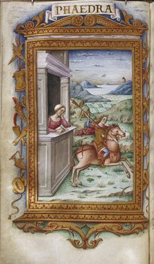 Phaedra gazing on Hippolytus (Illustration for The Heroides by Ovid), 1485-1499. Artist: Majorana, Cristoforo (active ca. 1480-1494)
