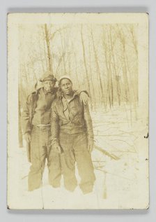 Photographic print of two unidentified men outdoors, 20th century. Creator: Unknown.