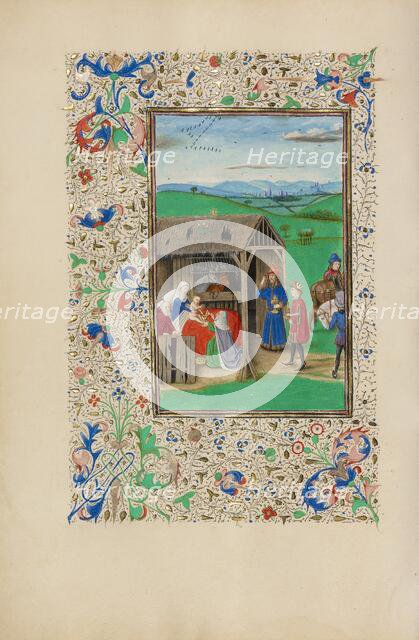 The Adoration of the Magi; Llangattock Hours, 1450s. Creator: Master of the Llangattock Epiphany.