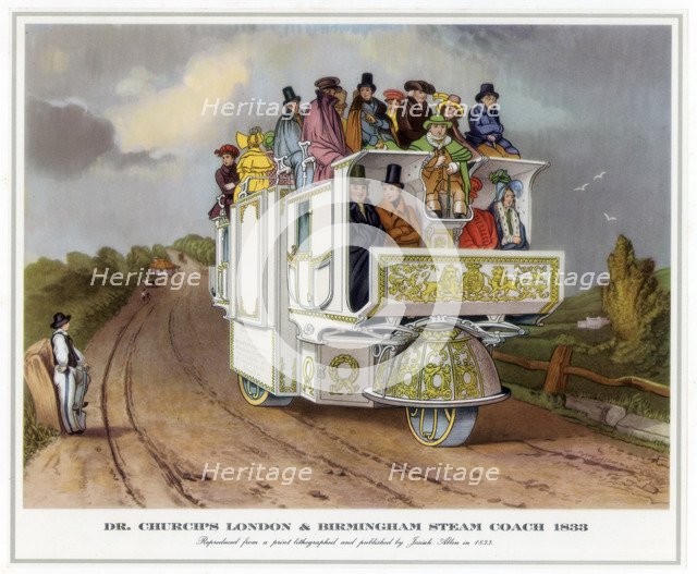 'Dr Church's London and Birmingham Steam Coach', 1833. Artist: Unknown
