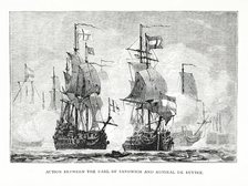 Action between the Earl of Sandwich and Admiral de Ruyter, 1672, (1896).  Creator: Unknown.