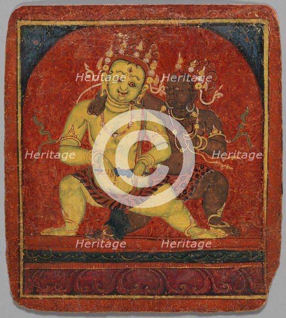 Initiation Card (Tsakalis): Mahakala, early 15th century. Creator: Unknown.