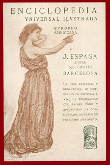 Advertising poster of the Universal Encyclopedia 'Espasa', 1902, work by Ramon Casas.