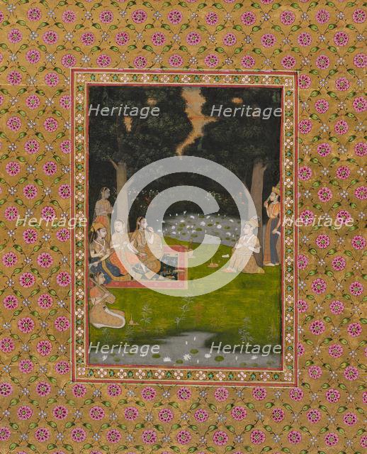 Princely ascetic in the forest visited by ladies, c. 1760. Creator: Unknown.