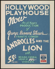 Androcles and the Lion, Los Angeles, 1937. Creator: Unknown.