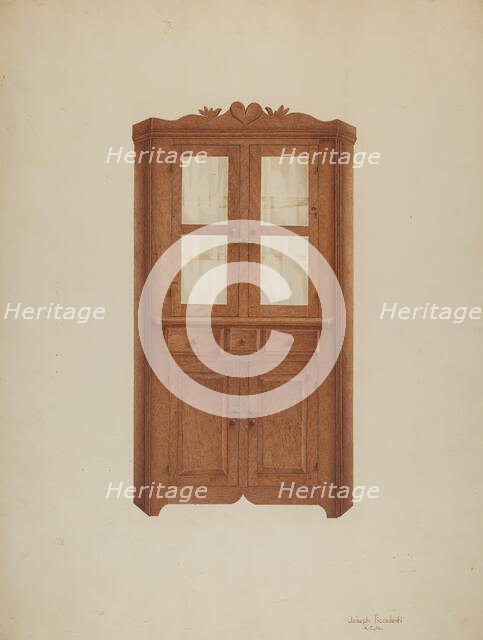 Corner Cupboard, c. 1941. Creator: Joseph Ficcadenti.