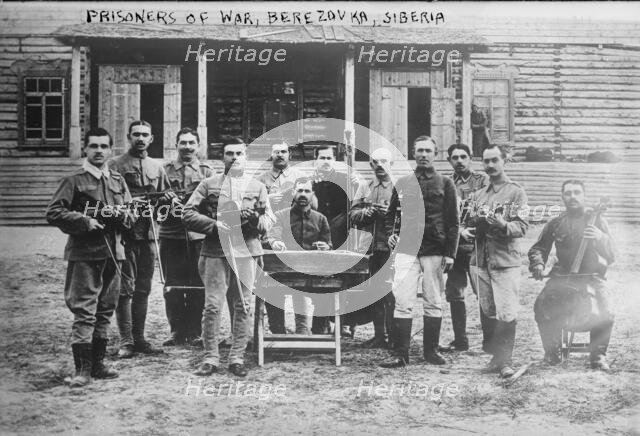 Prisoners of war, Berezovka, Siberia, between c1915 and c1920. Creator: Bain News Service.