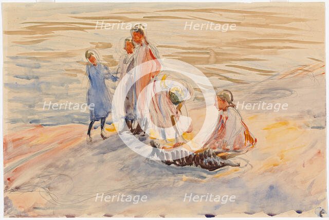 Girls on the Shore, 1910. Creator: Magnus Enckell.