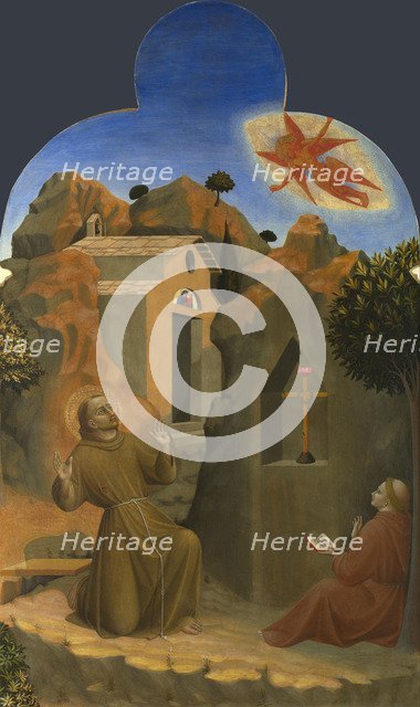 The Stigmatisation of Saint Francis (From Borgo del Santo Sepolcro Altarpiece), 1437-1444. Artist: Sassetta (1392-1450)