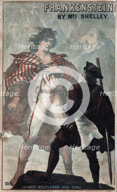 Cover of Frankenstein, by Mary Shelley, late 19th century. Artist: Unknown