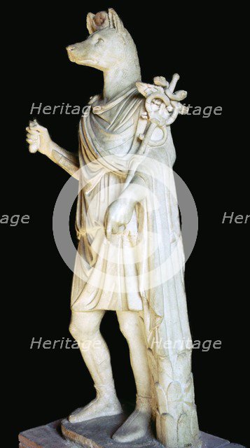 Statue of the dog-headed Romano-Egyptian god Anubis. Artist: Unknown