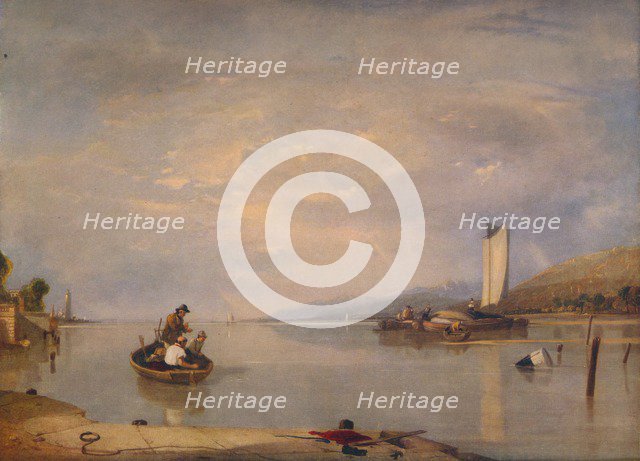 'Dead Calm, Boats off Cowes Castle', c1841. Artist: Augustus Wall Callcott.