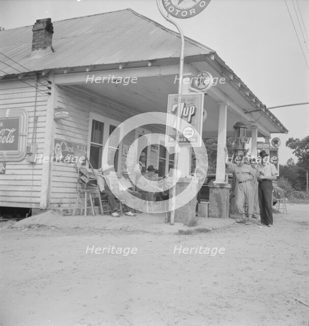 Rural filling station becomes community..., 4 July, near Chapel Hill, North Carolina, 1939 Creator: Dorothea Lange.