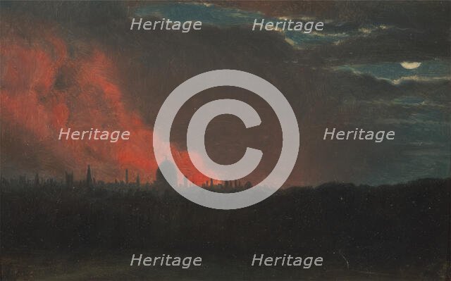 Fire in London, Seen from Hampstead, Oct. 16, 1834, as seen from Hampstead, ca. 1826. Creator: John Constable.