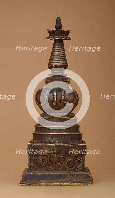 Stupa (Tibetan: Chöten) with Relics (image 2 of 2), 15th century. Creator: Unknown.