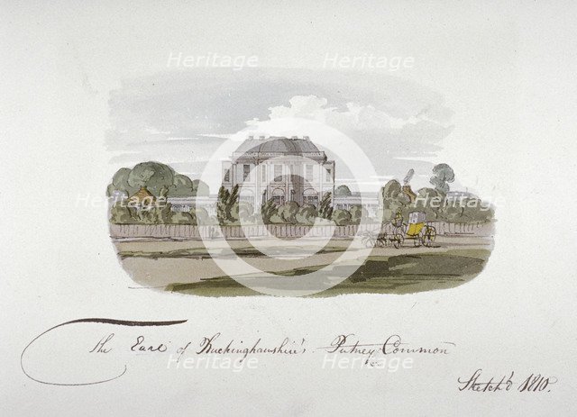 View of the Earl of Buckinghamshire's mansion at Putney Common, London, 1810. Artist: Anon