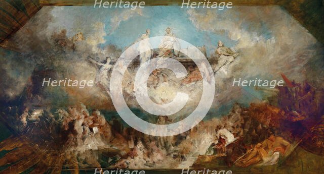 The sinking of the Nibelungen Hoard in the Rhine, 1882-1884. Creator: Makart, Hans (1840-1884).