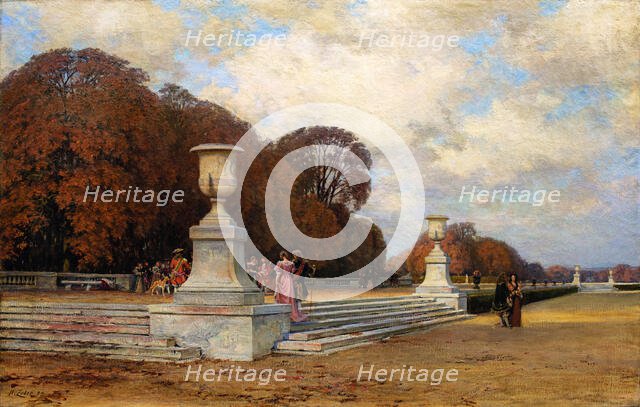 Les marches de marbre rose à Versailles, 1899. Creator: Zuber, Henri (1844-1909).