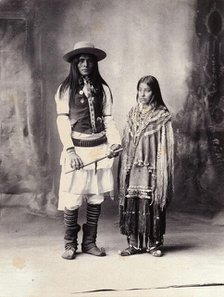 A native American man and woman, (1898?). Creator: Frank A. Rinehart.