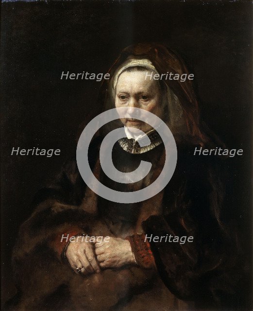 'Portrait of an Elderly Woman', 1650-1652.  Artist: Rembrandt Harmensz van Rijn    