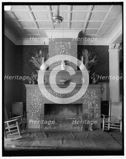 Fireplace, Crawford House, White Mountains, N.H., between 1900 and 1910. Creator: Unknown.