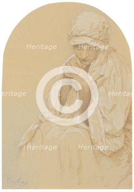 Portrait of Jaroslava, the artist's Daughter , c. 1924. Creator: Mucha, Alfons Marie (1860-1939).