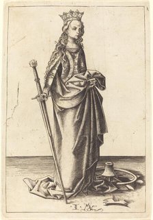 Saint Catherine, c. 1480/1490. Creator: Israhel van Meckenem.