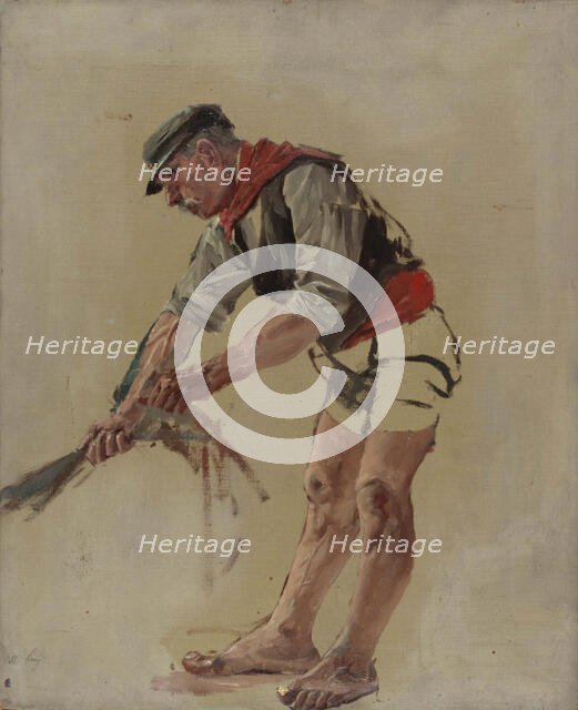 Fisherman's exercise for a painting called The Coast of Corsica, 1886. Creator: Aukusti Uotila.