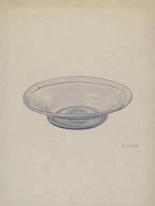 Glass Sauce Dish, c. 1940. Creator: V. L. Vance.