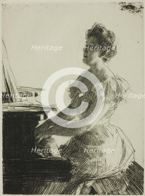 At the Piano, 1900. Creator: Anders Leonard Zorn.