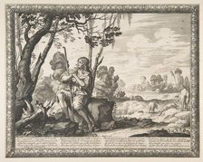 The Prodigal Son Guarding Pigs (L'Enfant prodigue garde les cochons), ca. 1636. Creator: Abraham Bosse.